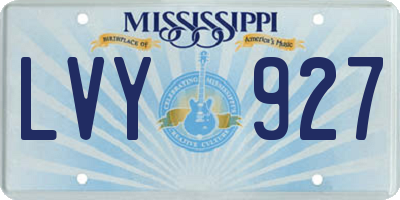 MS license plate LVY927