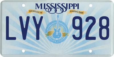 MS license plate LVY928