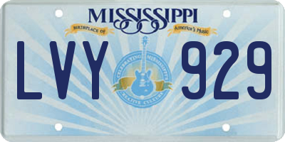 MS license plate LVY929