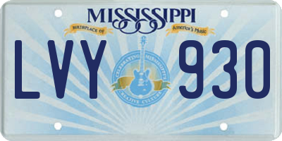 MS license plate LVY930