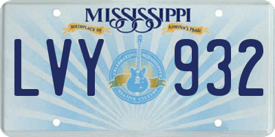 MS license plate LVY932