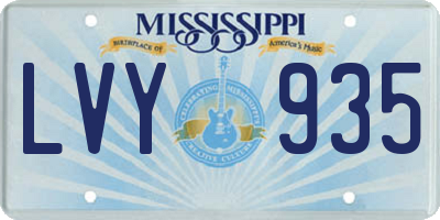 MS license plate LVY935