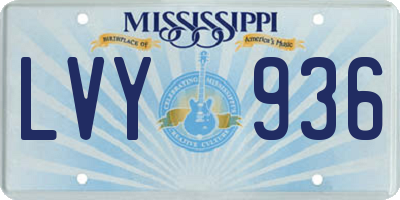 MS license plate LVY936