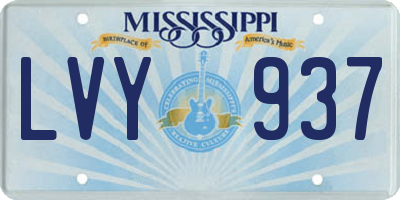 MS license plate LVY937