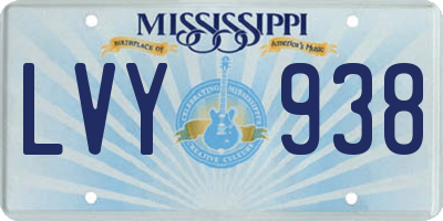MS license plate LVY938