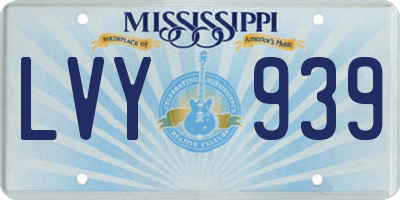 MS license plate LVY939