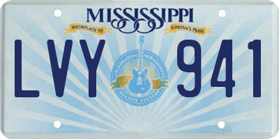 MS license plate LVY941