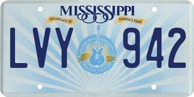 MS license plate LVY942