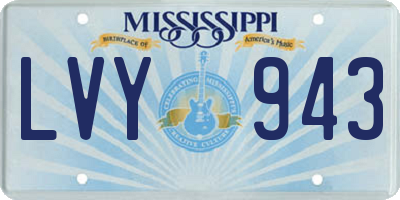 MS license plate LVY943