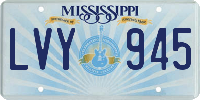 MS license plate LVY945
