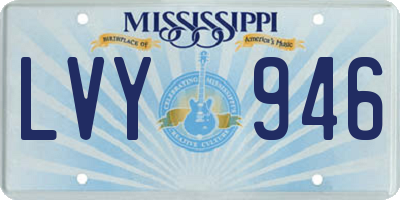 MS license plate LVY946