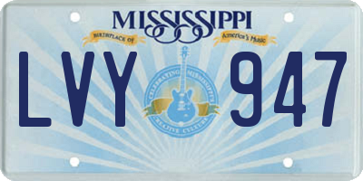MS license plate LVY947