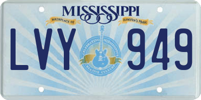 MS license plate LVY949