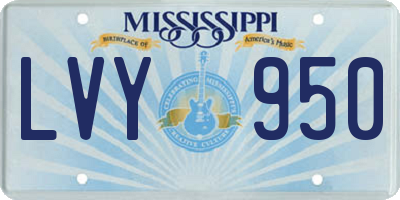 MS license plate LVY950