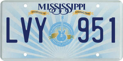MS license plate LVY951