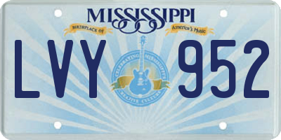 MS license plate LVY952