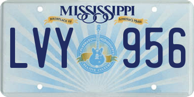 MS license plate LVY956