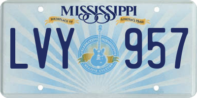 MS license plate LVY957