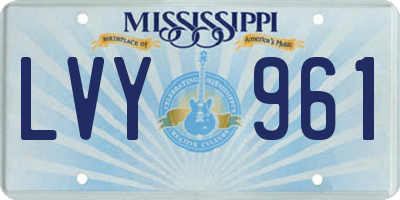 MS license plate LVY961
