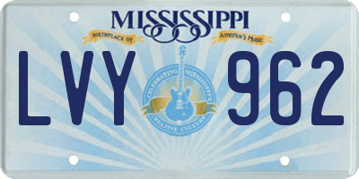 MS license plate LVY962