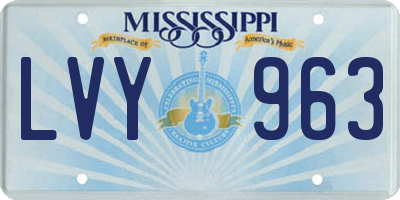 MS license plate LVY963