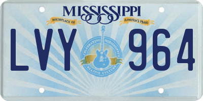 MS license plate LVY964