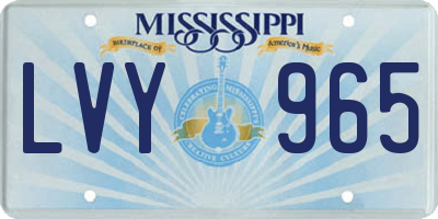 MS license plate LVY965