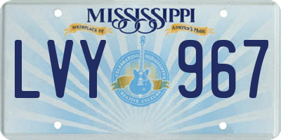 MS license plate LVY967