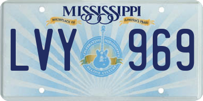 MS license plate LVY969