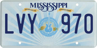 MS license plate LVY970