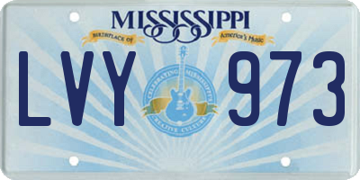 MS license plate LVY973