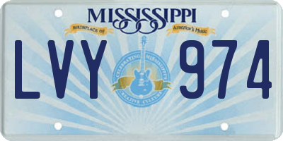 MS license plate LVY974