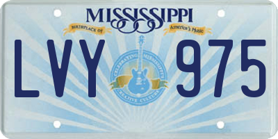 MS license plate LVY975