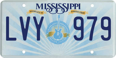 MS license plate LVY979
