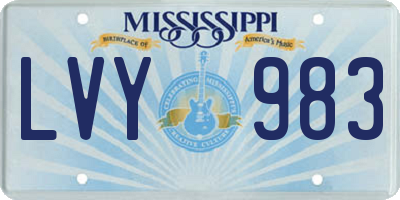 MS license plate LVY983