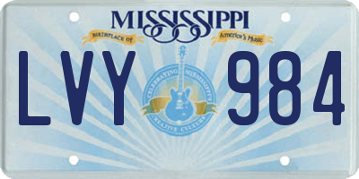MS license plate LVY984