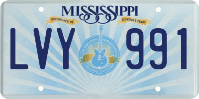 MS license plate LVY991