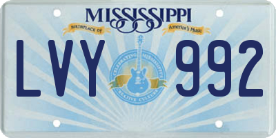 MS license plate LVY992