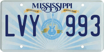 MS license plate LVY993