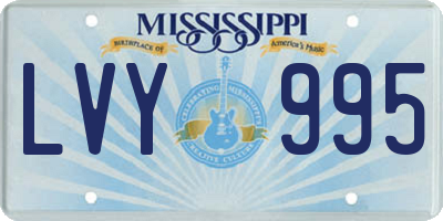 MS license plate LVY995
