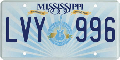 MS license plate LVY996