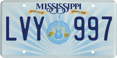 MS license plate LVY997