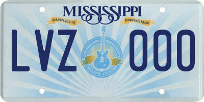 MS license plate LVZ000