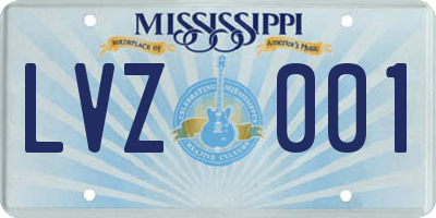 MS license plate LVZ001