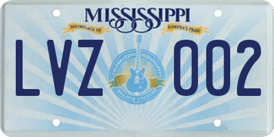 MS license plate LVZ002