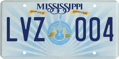 MS license plate LVZ004