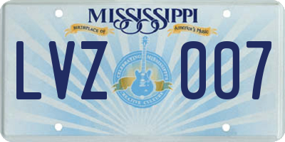 MS license plate LVZ007
