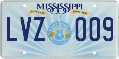 MS license plate LVZ009