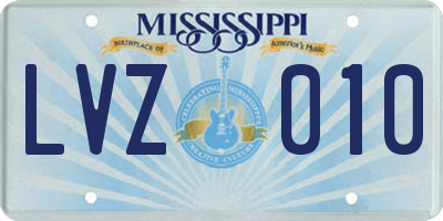 MS license plate LVZ010