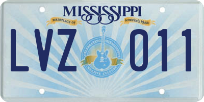MS license plate LVZ011
